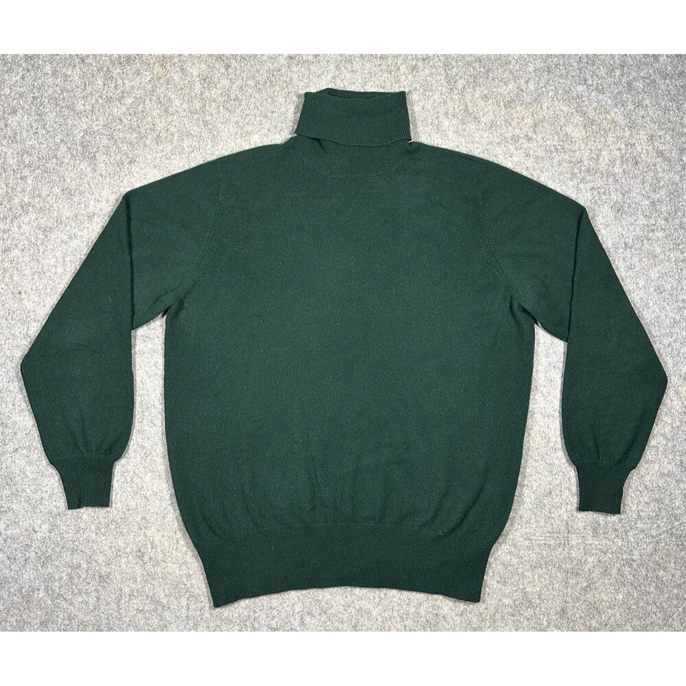 Demylee 100% Cashmere Sweater Women’s S Green Roll Turtleneck Pullover Oversized